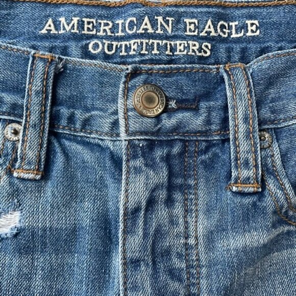AMERICAN EAGLE Ripped Button Fly Vintage Hi-Rise Festival Jean Shorts - Size 2 - Picture 7 of 10